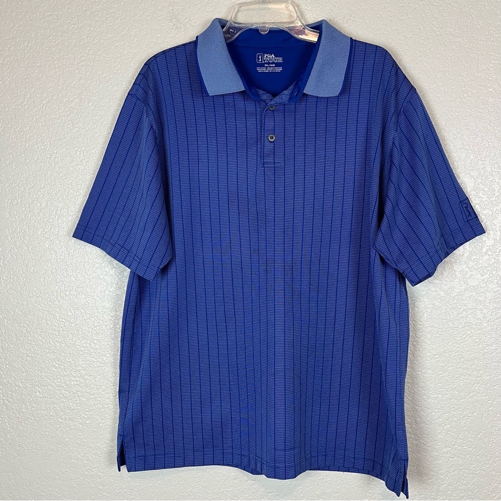 PGA Tour Men's Blue Short Sleeve Polo Golf Shirt size XL